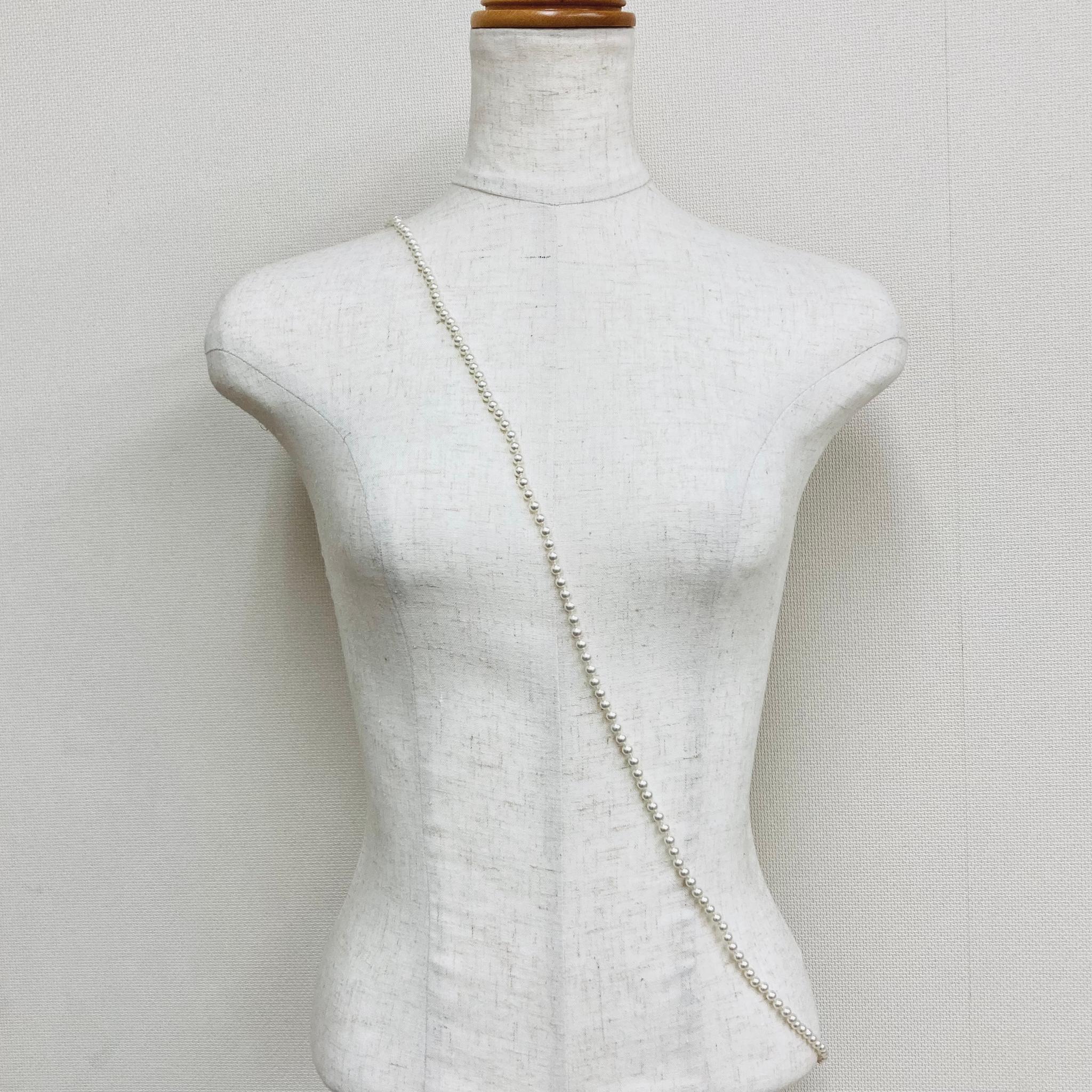 ガラスベビーパール3Wayオールノットロングネックレス/L5mm約123cm/オフホワイト/R/made in ja | 7枚目