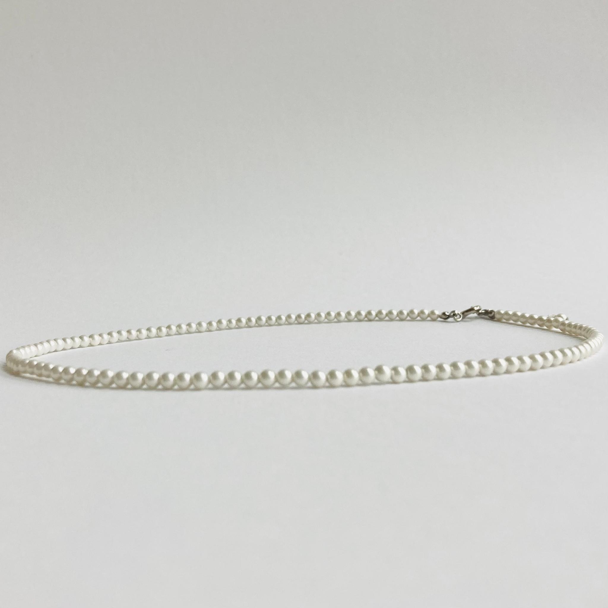 貝ベビーパールショートネックレス/約3mm約38cm/ホワイトピンク/R/made in japan