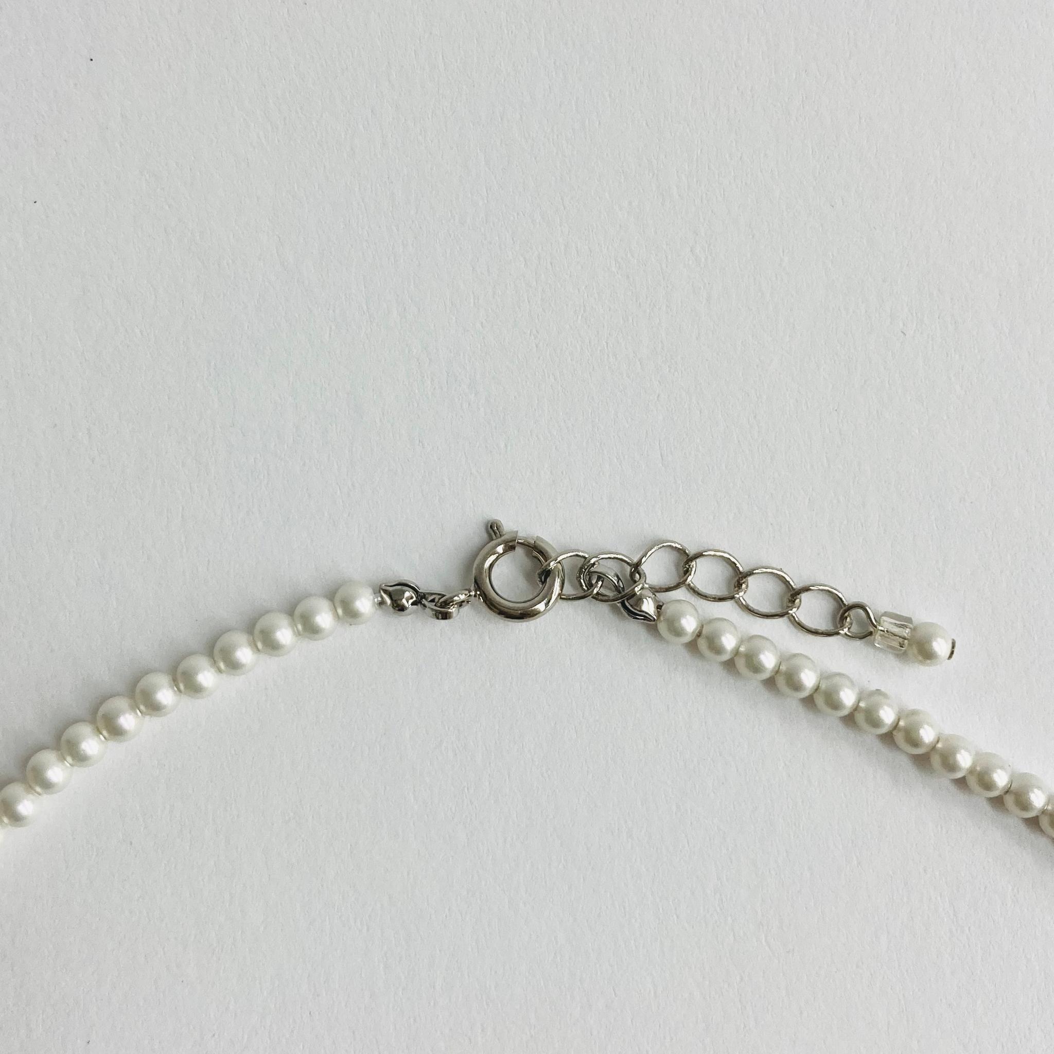 貝ベビーパールショートネックレス/約3mm約38cm/ホワイトピンク/R/made in japan | 5枚目