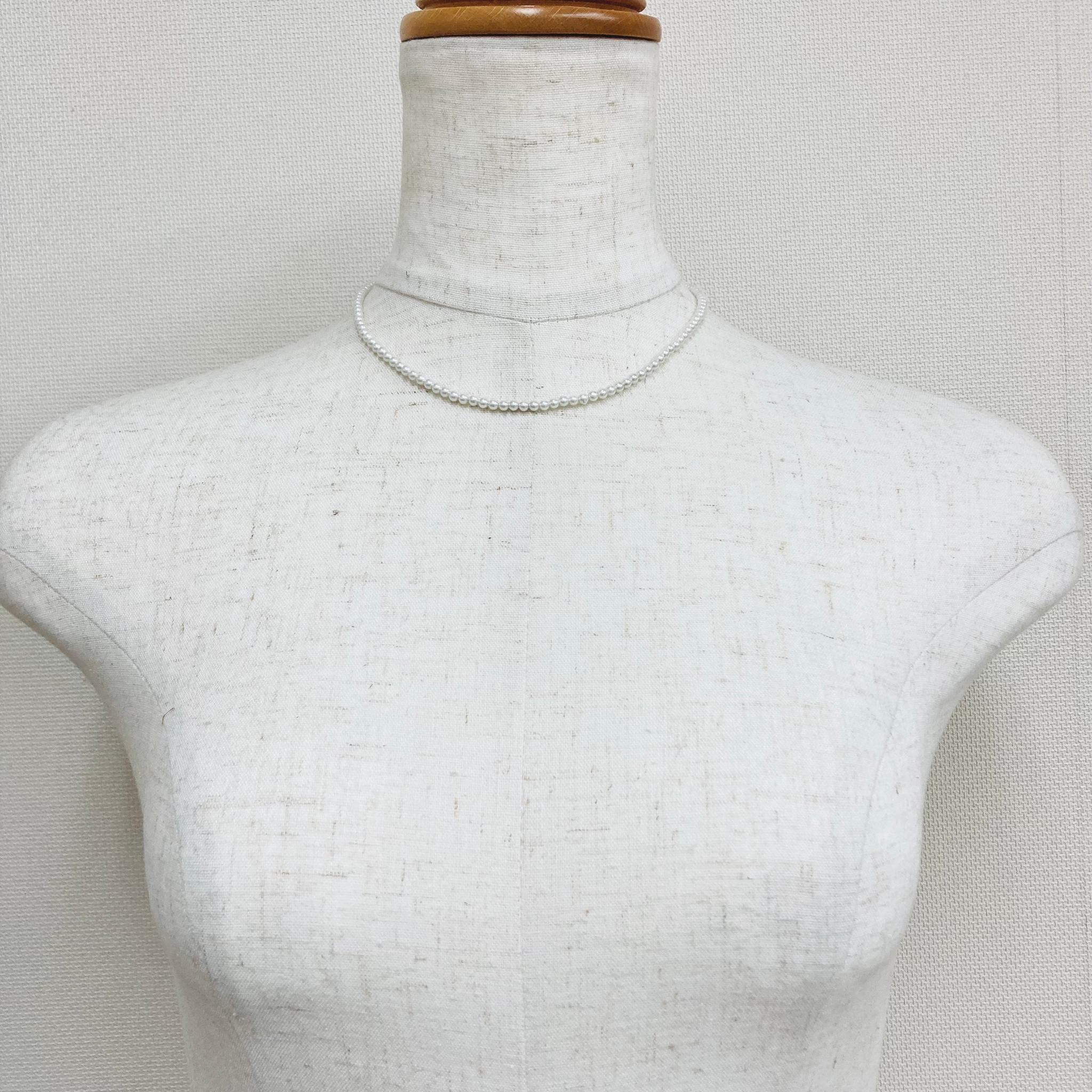 貝ベビーパールショートネックレス/約3mm約38cm/ホワイトピンク/R/made in japan | 7枚目