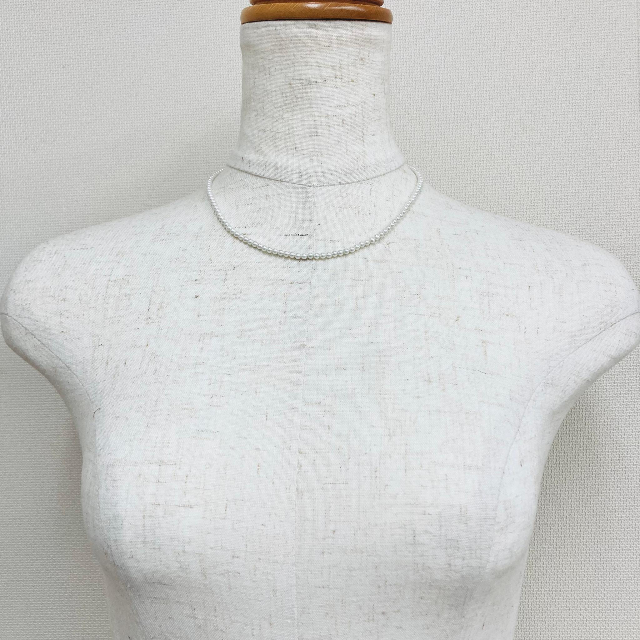 貝ベビーパールショートネックレス/約3mm約38cm/ホワイトピンク/R/made in japan | 8枚目