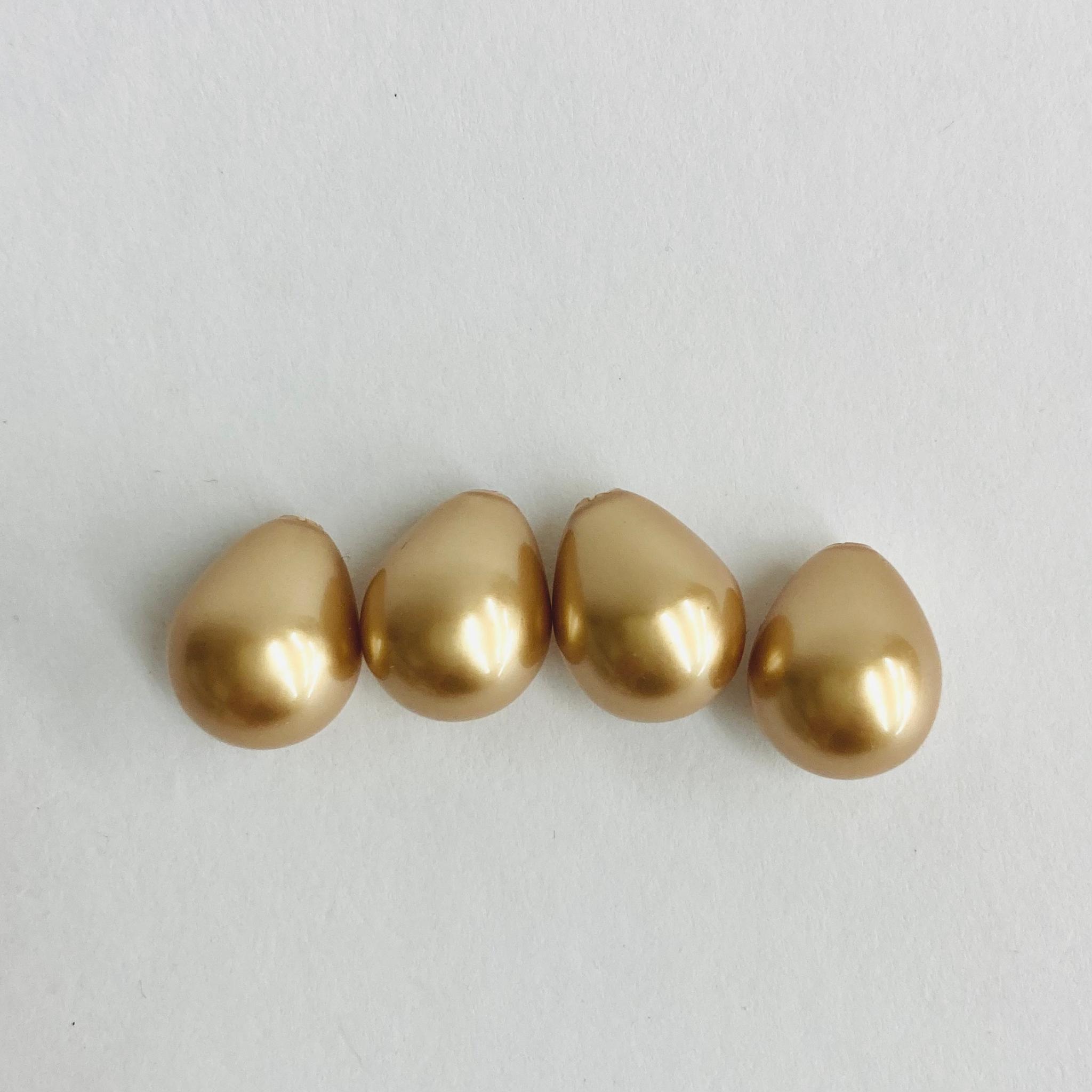 樹脂しずくパール/約11x14mm/ブラウンゴールド/4ヶ入/made in japan | 2枚目