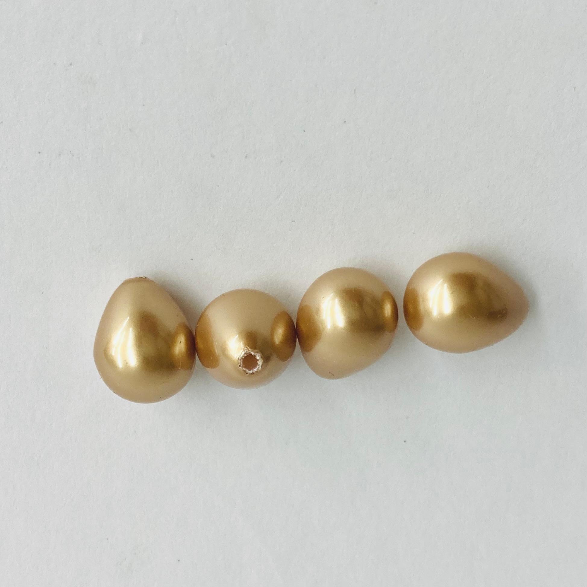 樹脂しずくパール/約11x14mm/ブラウンゴールド/4ヶ入/made in japan | 3枚目