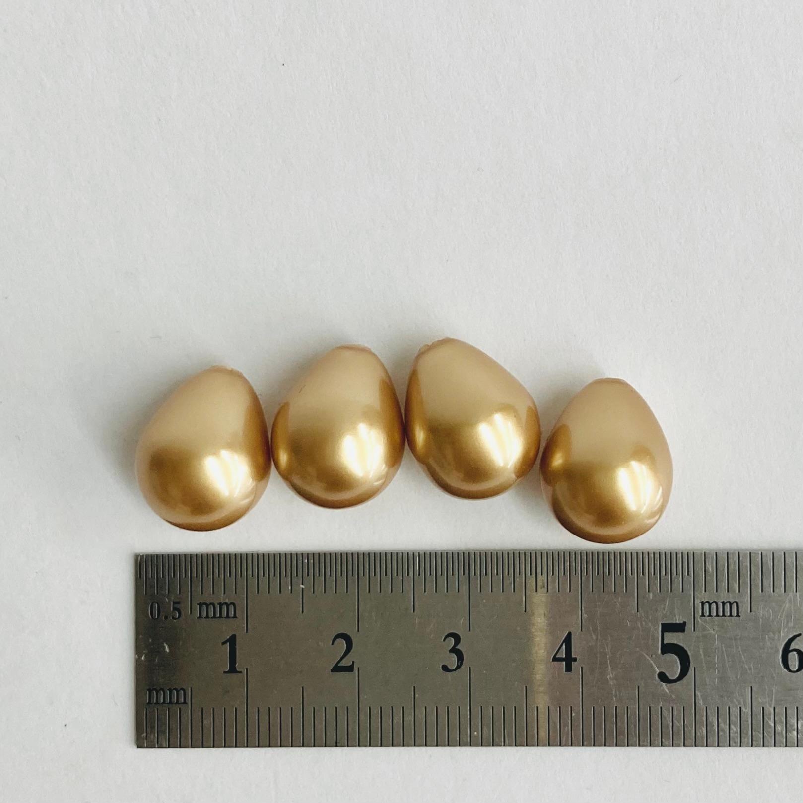 樹脂しずくパール/約11x14mm/ブラウンゴールド/4ヶ入/made in japan | 4枚目