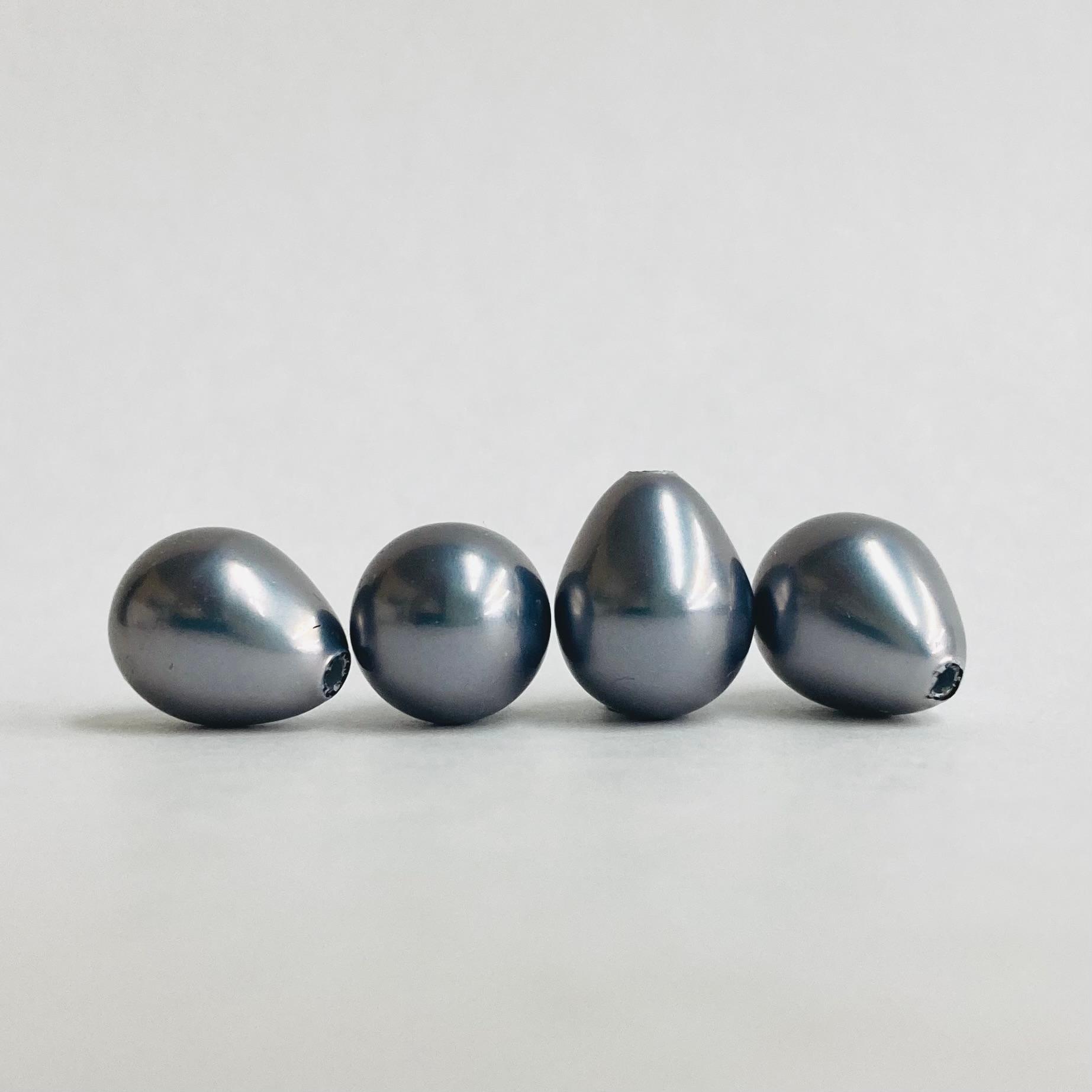 樹脂しずくパール/約11x14mm/プルーングレー/4ヶ入/made in japan