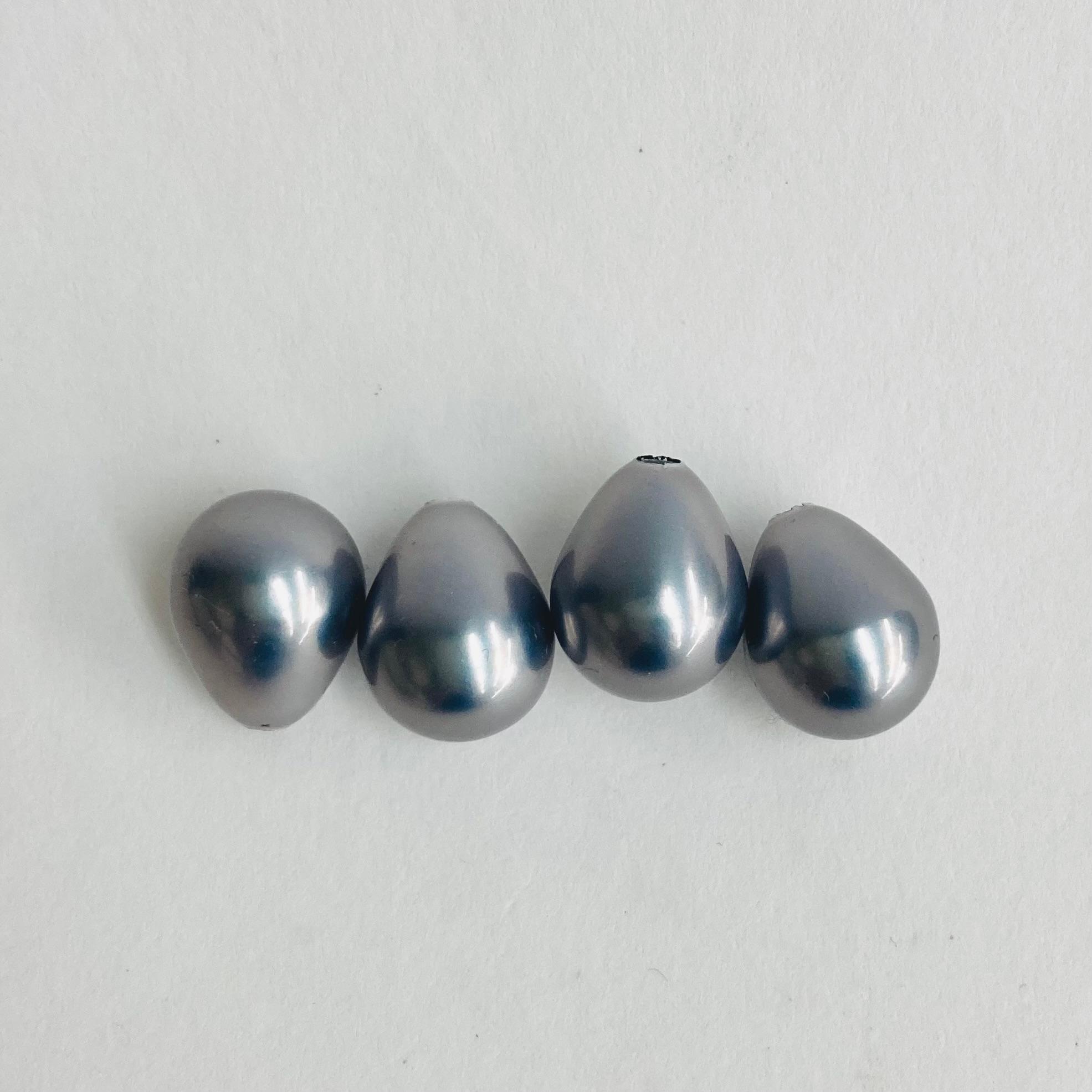 樹脂しずくパール/約11x14mm/プルーングレー/4ヶ入/made in japan | 2枚目