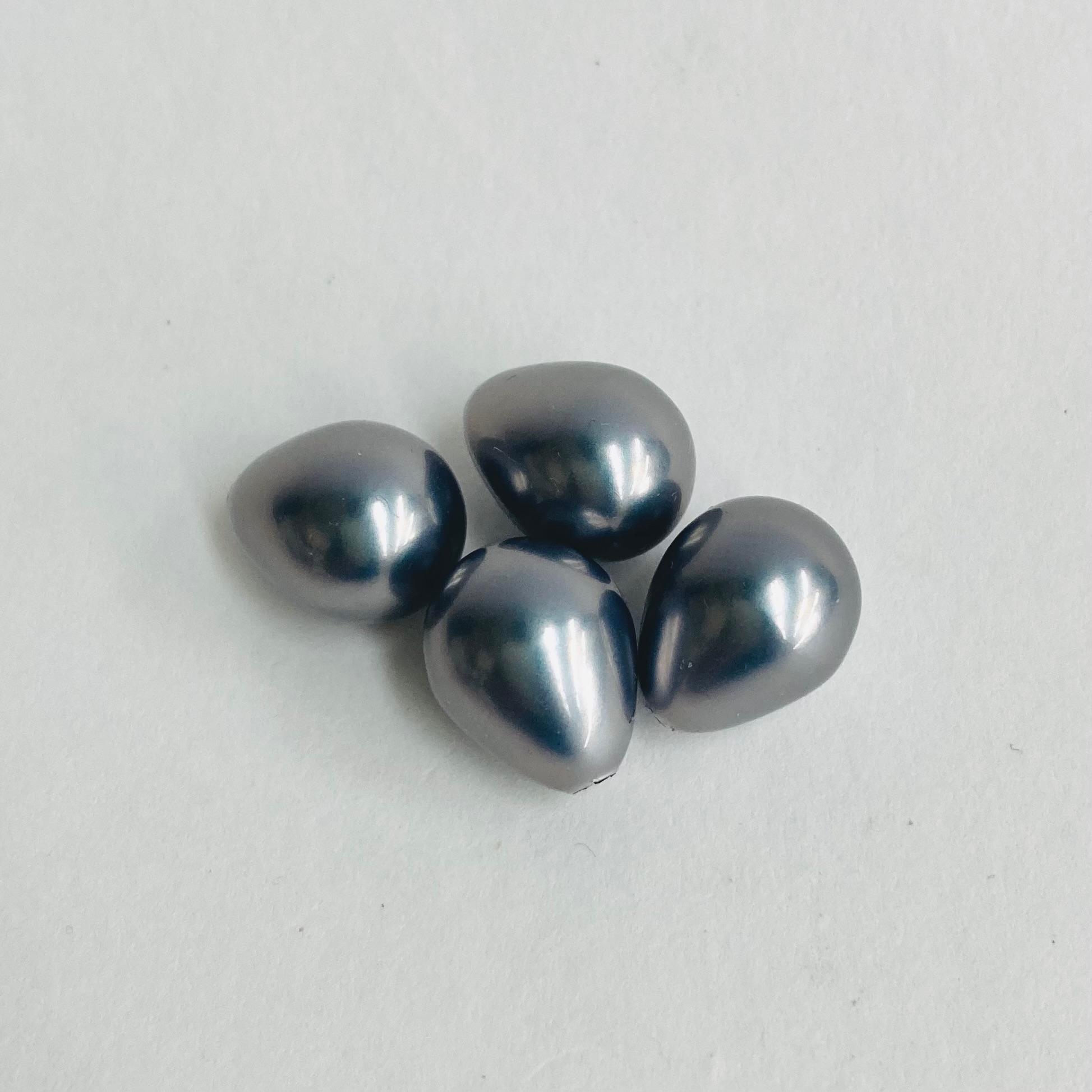 樹脂しずくパール/約11x14mm/プルーングレー/4ヶ入/made in japan | 4枚目