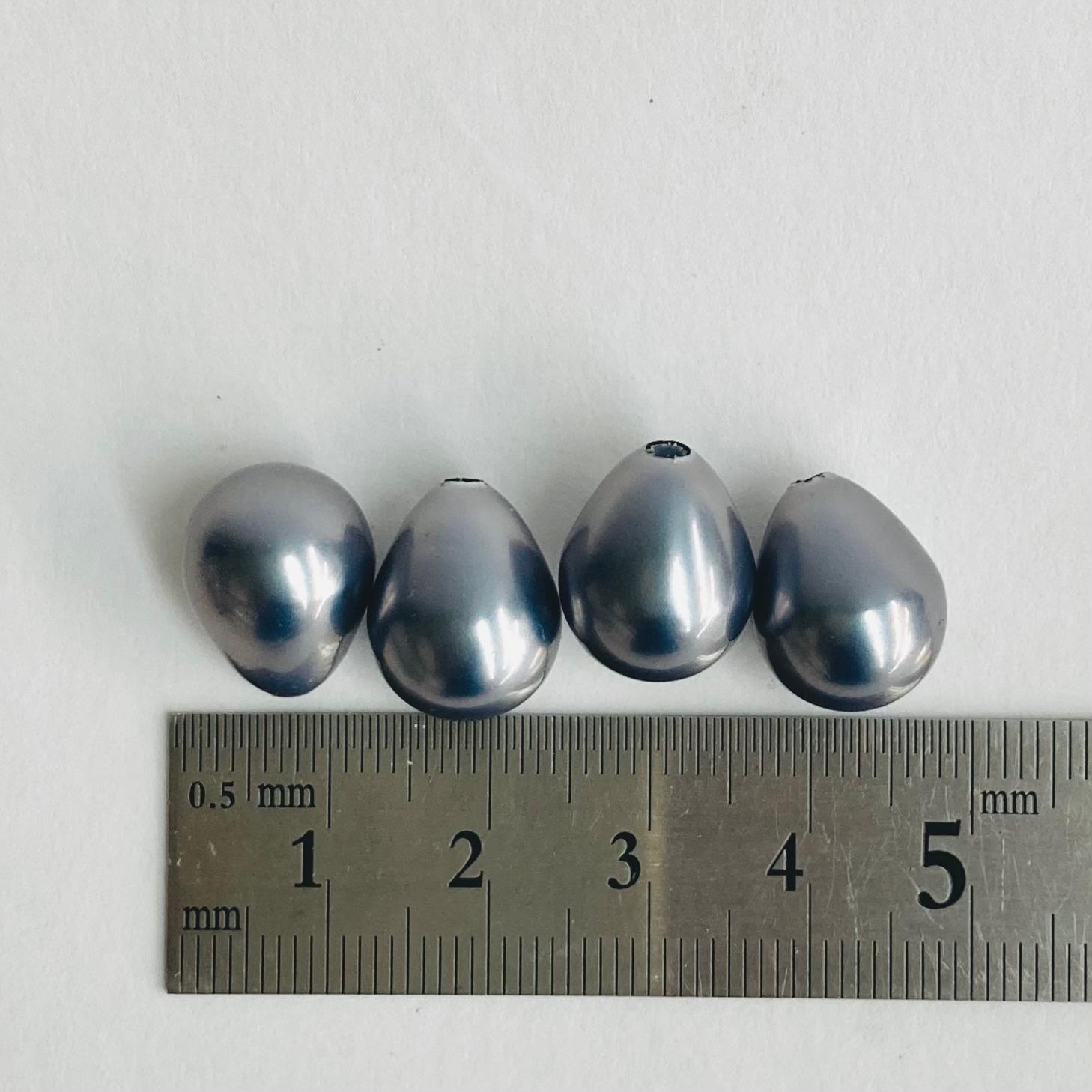 樹脂しずくパール/約11x14mm/プルーングレー/4ヶ入/made in japan | 5枚目