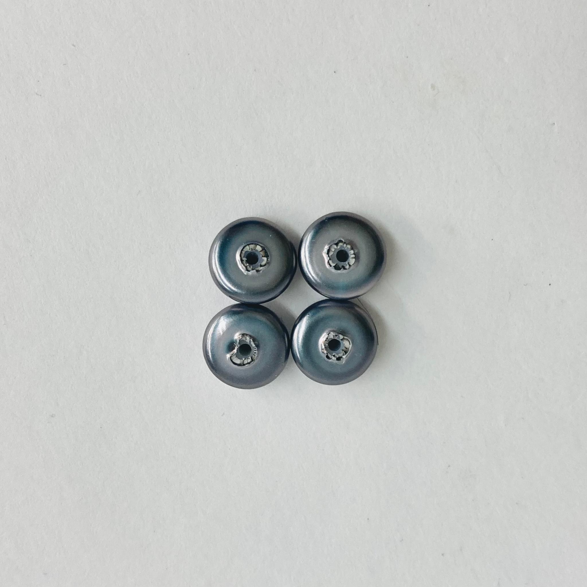 樹脂ボタンカボションパール/約9mm/プルーングレー/4ヶ入/made in japan | 4枚目