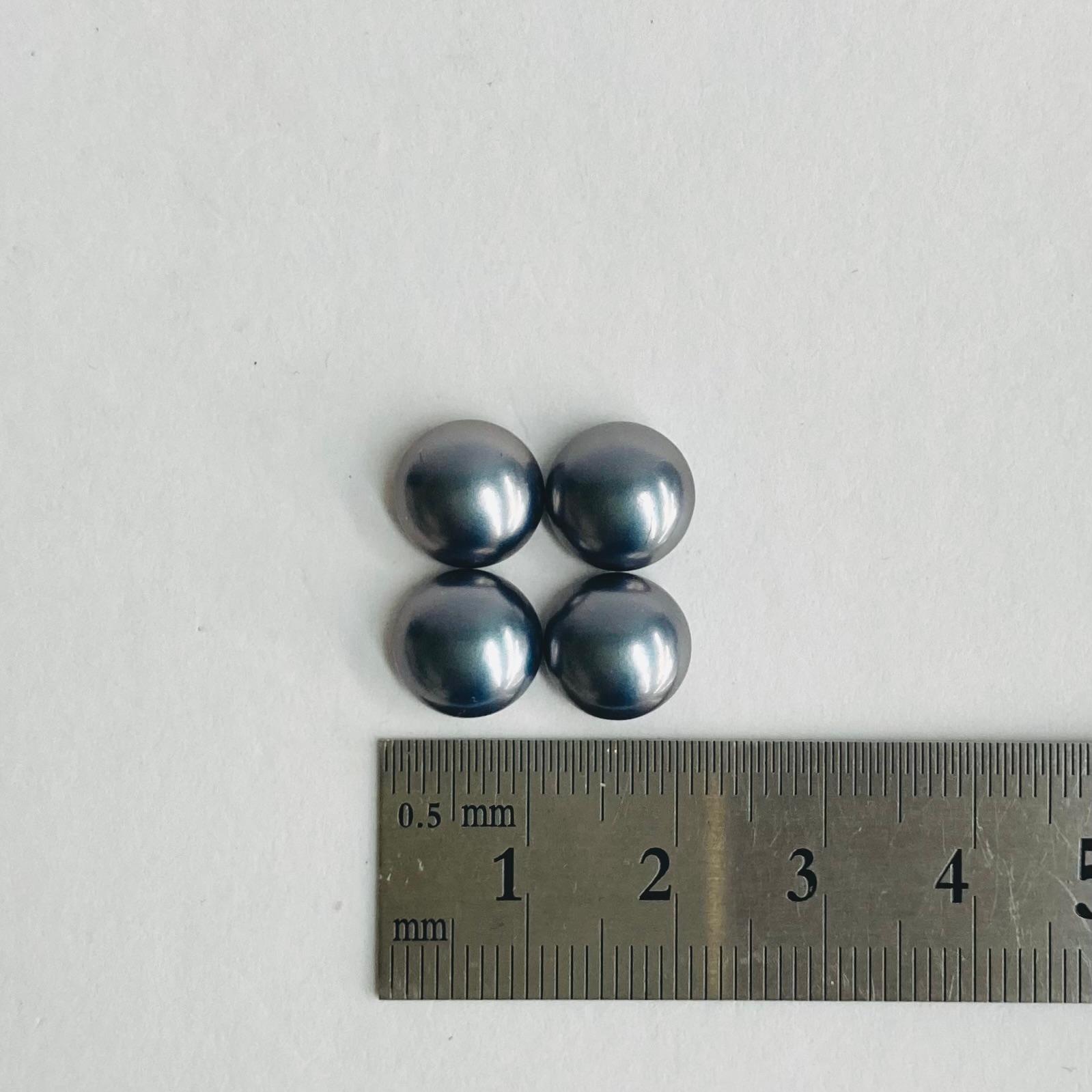 樹脂ボタンカボションパール/約9mm/プルーングレー/4ヶ入/made in japan | 5枚目