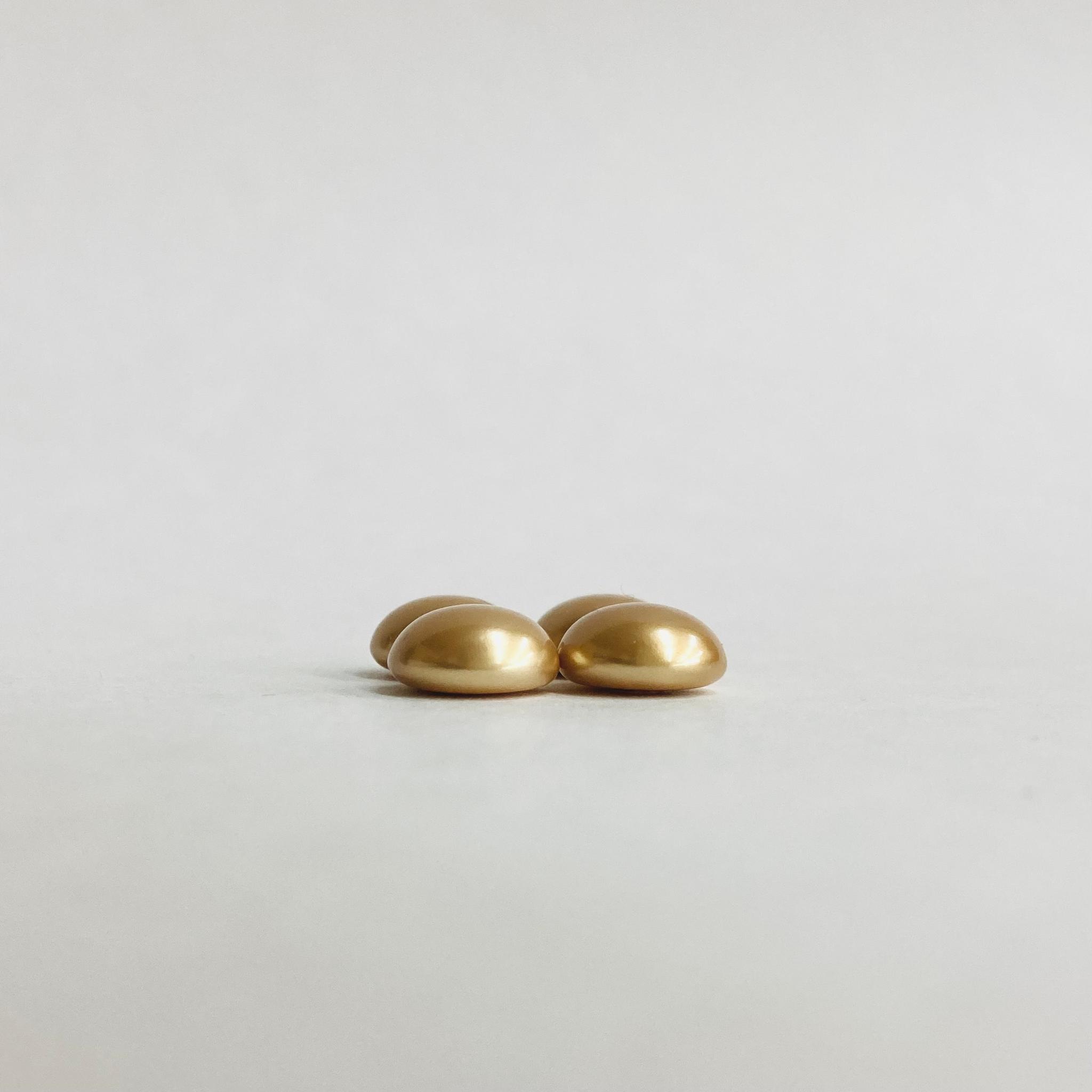 樹脂ボタンカボションパール/約9mm/ブラウンゴールド/4ヶ入/made in japan | 2枚目