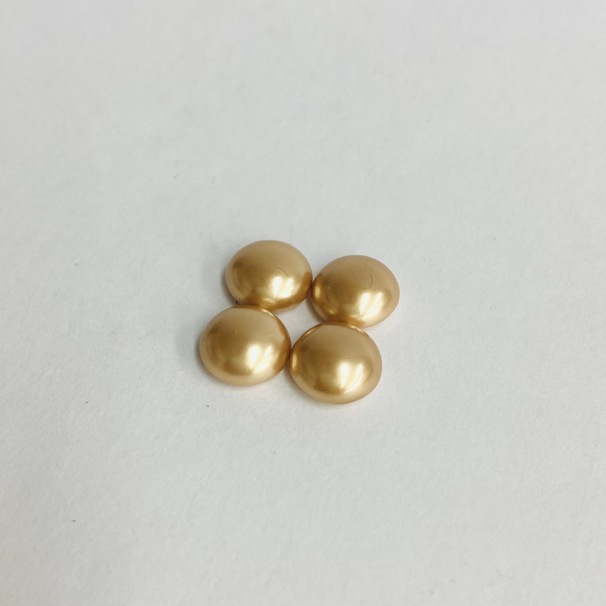 樹脂ボタンカボションパール/約9mm/ブラウンゴールド/4ヶ入/made in japan | 3枚目