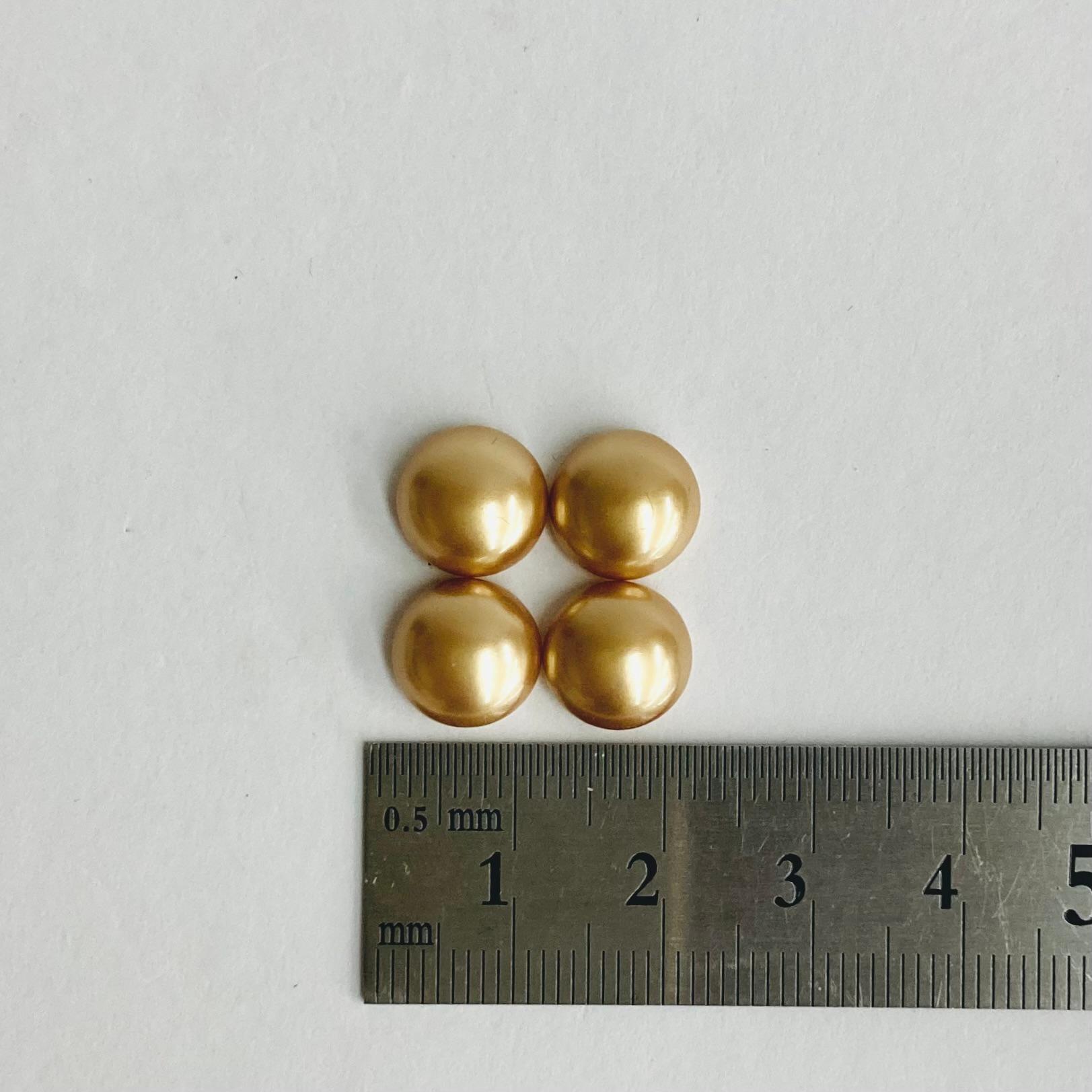 樹脂ボタンカボションパール/約9mm/ブラウンゴールド/4ヶ入/made in japan | 5枚目