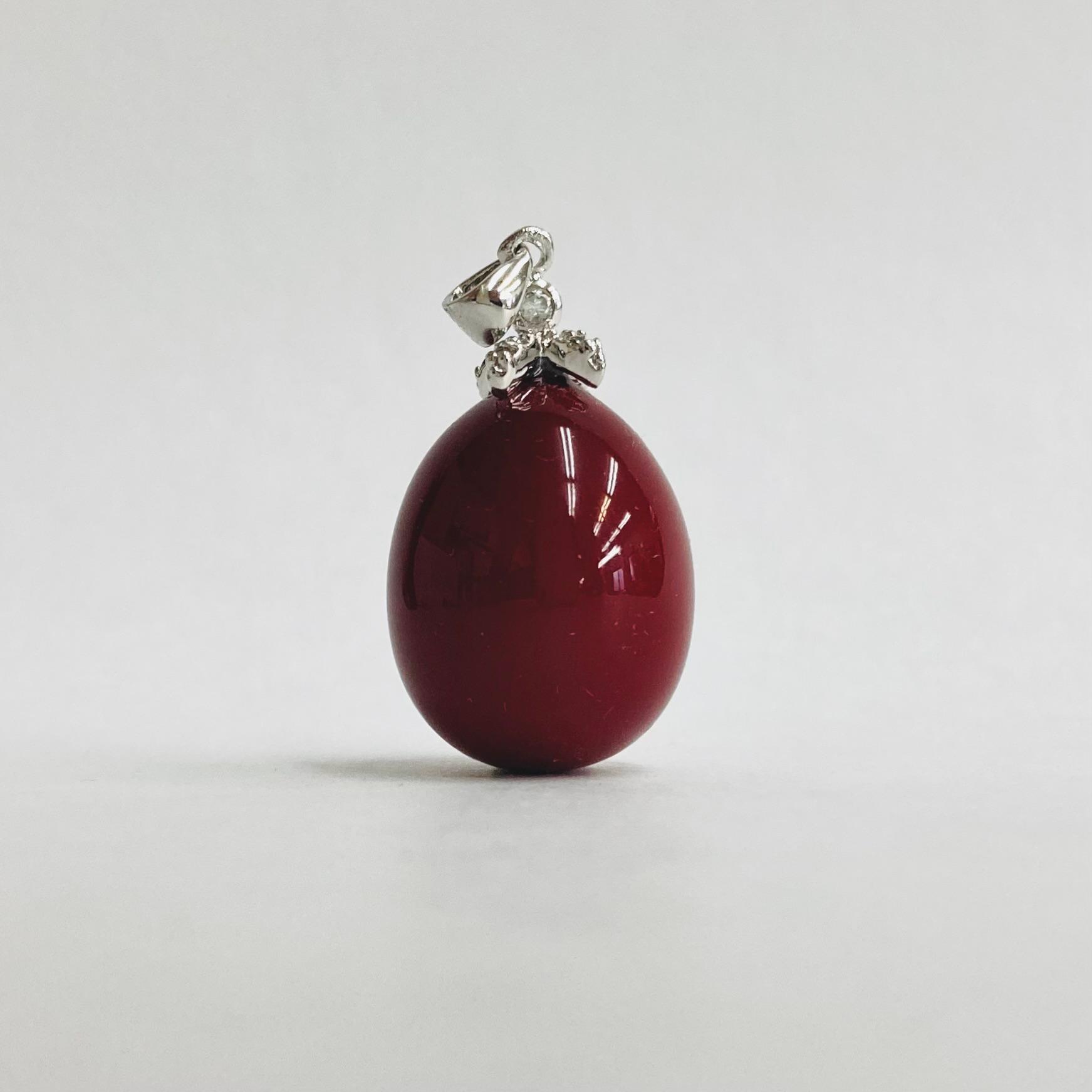 ガラスドロップビーズ片穴/デザインヒートン付/約18x35mm/RED/1ヶ入/made in japan