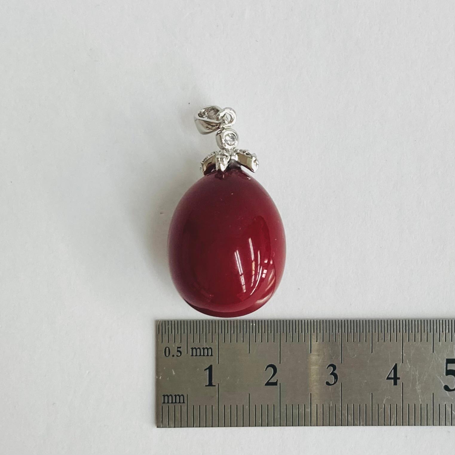 ガラスドロップビーズ片穴/デザインヒートン付/約18x35mm/RED/1ヶ入/made in japan | 5枚目