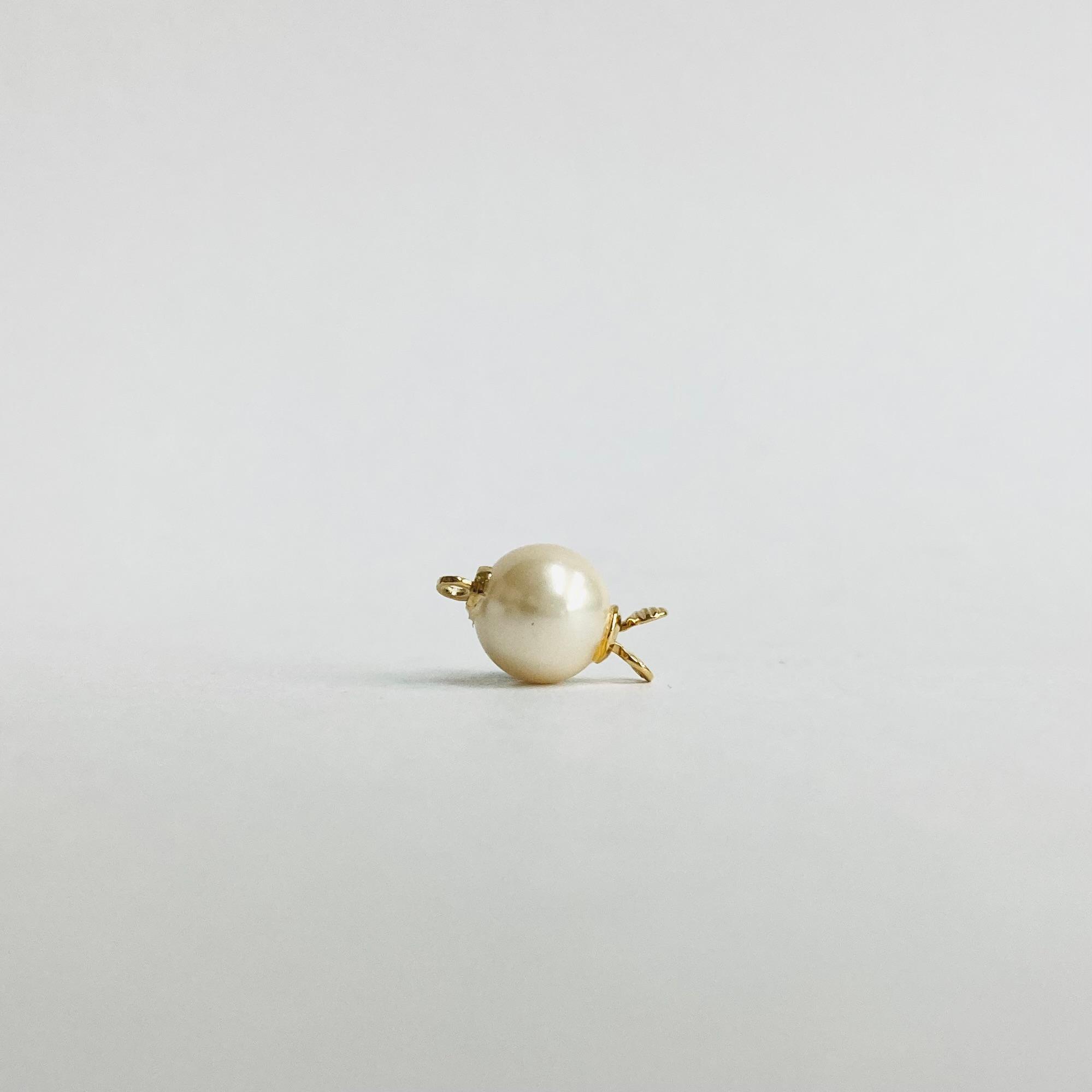 【vintage】樹脂パールクラスプ/クリーム/ゴールドメッキ/鉄砲カン/1ヶ入/made in japan | 2枚目