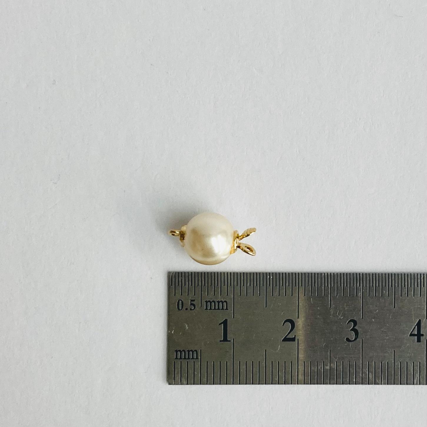 【vintage】樹脂パールクラスプ/クリーム/ゴールドメッキ/鉄砲カン/1ヶ入/made in japan | 4枚目