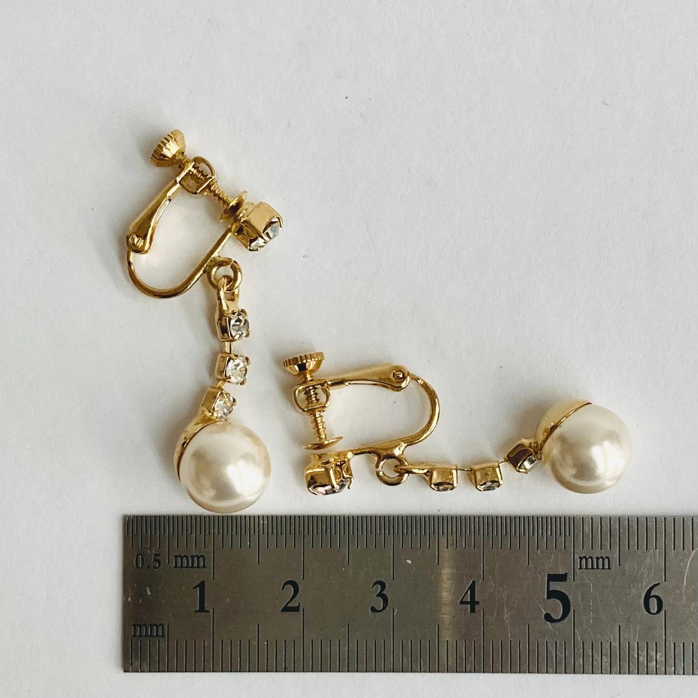 樹脂パール+ビジューイヤリング/10mm/ホワイトベージュ/G/made in japan | 5枚目